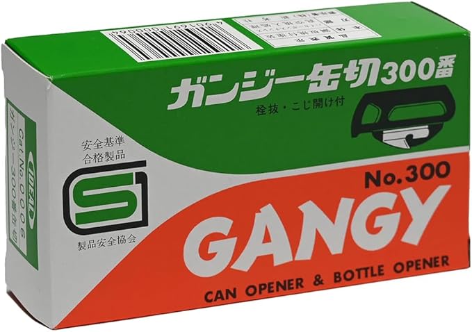 GANGY 2 in 1 Can Opener and Bottle Opener Made in Japan Steel Body with Stainless Steel Blade Compact Easy to Use Kitchen Tool (#300 Large)