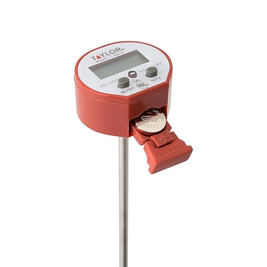 Taylor Waterproof Digital Instant Read Thermometer For Cooking, BBQ, Grilling, Baking, And Meat, Comes With Pocket Sleeve Clip, Red - Image 7