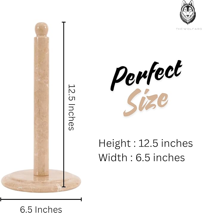 Handmade Ivory Marble Paper Towel Holder – Beige or Ivory Natural Stone Countertop Stand – Luxury Kitchen or Bathroom Decor – Elegant Gift for Housewarming or Wedding