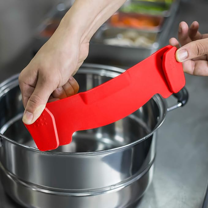 Clip On Strainer Silicone for all Pots and Pans, AUOON Pasta Strainer Clip on Food Strainer for Meat Vegetables Fruit Silicone Kitchen Colander - Image 5