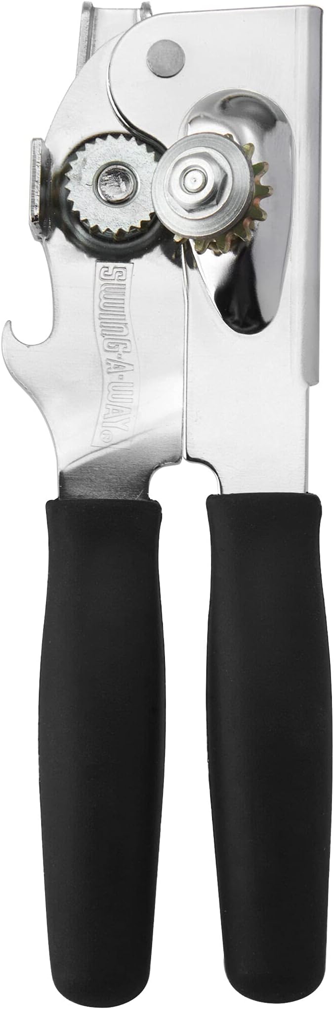 Swing-A-Way Comfort Comfort Grip Can Opener - All-Steel Construction, Smooth - Easy to Use, High-Carbon Cutting Wheel, Integrated Bottle Opener, Easy to Clean, Ideal for Arthritis and Seniors (Black) - Image 2