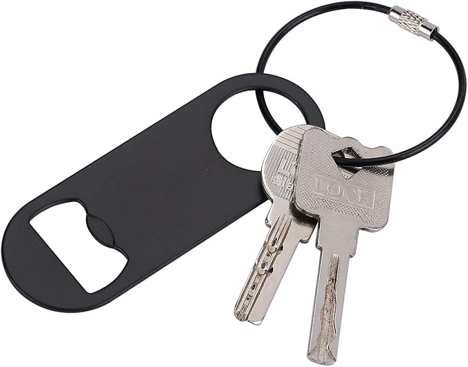 5 PACK Stainless Steel Flat Bottle Opener with Keychain- Bar Key-Beer Bottle Opener for Kitchen, Bar or Restaurant（Black） - Image 5