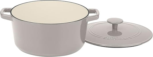 Cuisinart Chef's Classic Enameled Cast Iron Round Covered Casserole (White Linen, 5- Quart) by Cuisinart