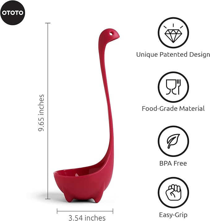 The Original Nessie Ladle by OTOTO - Soup Ladle, Cute Gifts, Funny Kitchen Gadgets, Loch Ness design, Cooking Gifts for Mom - Cute and Practical Kitchen Utensils - Unique Gifts for Women, Mothers Day - Image 2