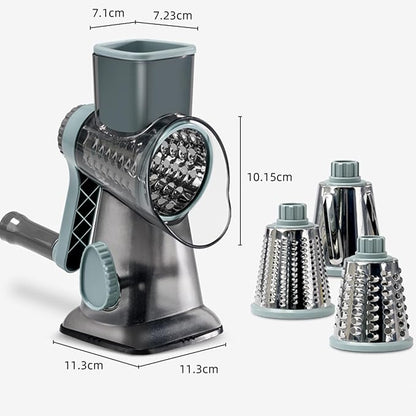 Cheese Grater with Handle, Multifunctional Manual Rotary Cheese Grater - Cheese Shredder Easily Chop Carrots, Potatoes, Vegetables and Fruits and Easy to Clean(blue) - Image 5