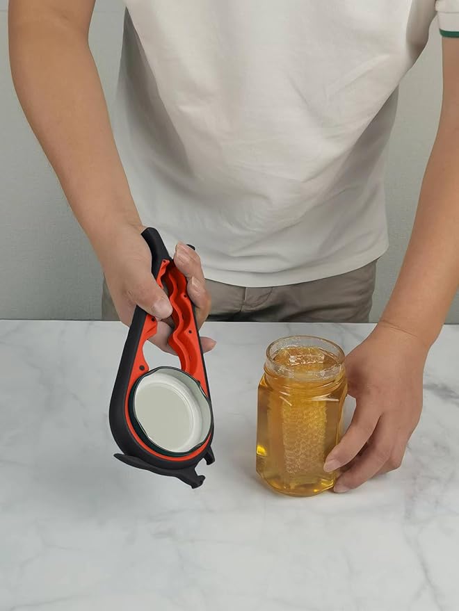 Otstar Latest Jar Opener for Seniors with Arthritis, Weak Hands, Multi-function Bottle Opener with Non Slip Rubber Jar Opener Gripper Pad and Corkscrew Wine Opener - Image 5