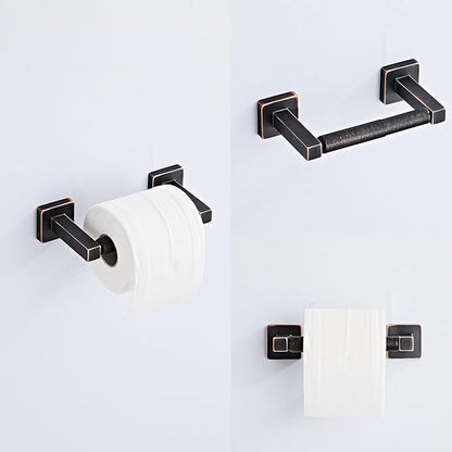 Bathroom Hardware Set 4 Pieces,Oil Rubbed Bronze Bathroom Accessories Set Stainless Steel Wall Mounted, Hand Towel Bar, Towel Ring, Robe Towel Hooks,Toilet Paper Holder,Towel Bar Set, 23.6 Inch - Image 3