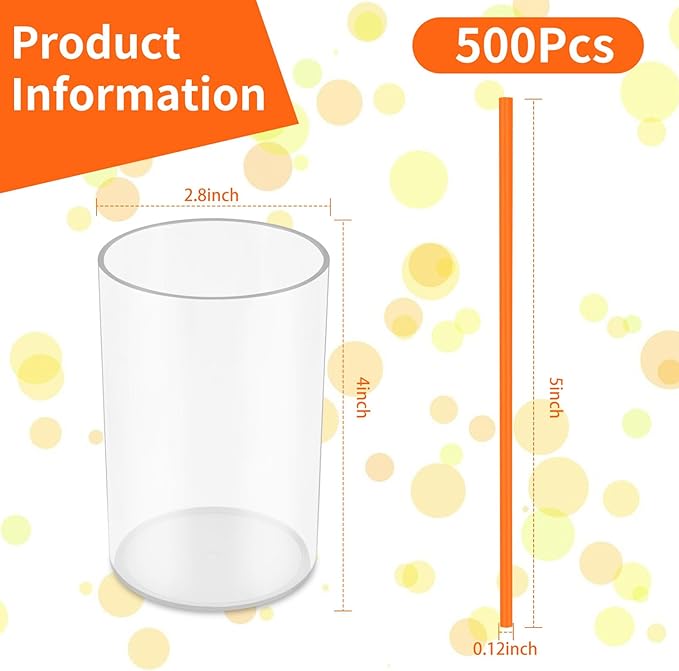 500 Pcs Neon Orange Coffee Stir Sticks Set Acrylic Stir Stick Holder Heather Orange Coffee Stirrers Holder Cocktail Straws for Coffee Bar Party Thanksgiving - Image 2