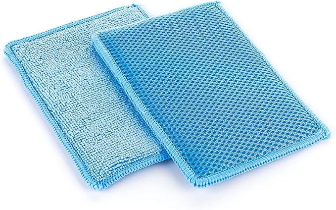 The Rag Company - Jersey Bug Scrubber Pads - Terry Weave, Easily and Safely Trap Bug Splatter in Sponge, Safe on All Finishes, 4in x 6in, Blue (5-Pack) - Image 2
