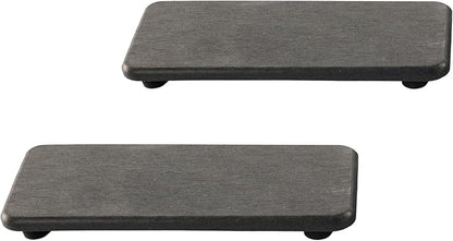 NiuYichee 2 Pcs Water Absorbing Stone Trays, Kitchen/Bathroom Sink Soap Dish, Diatomite Tray Used for Hand Soap & Cosmetic Bottles in The Modern Home, 3.15" W x 6.3" L, Dark Gray