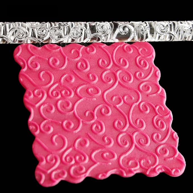 Acrylic Rolling Pin with 28 Patterns, Lightweight 6.3x0.4 Inch Textured Design for Cookie Dough and Pastry (#18)