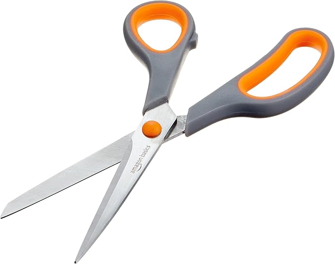 Amazon Basics Multipurpose Stainless Steel Scissors for Office, Crafts, Right/Left Handed, Comfort Grip, PVD Coated, 3-Pack, Multicolor - Image 4
