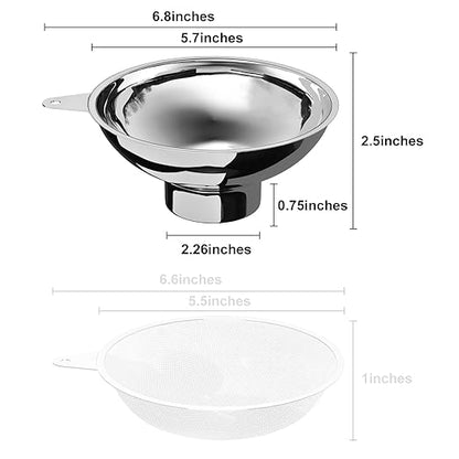 Serinar 5.7 in X 2.26 in Caliber Stainless Steel Canning Funnel for Regular Caliber Mason Jars - Kitchen Filling Funnel (Without Filter) - Image 2