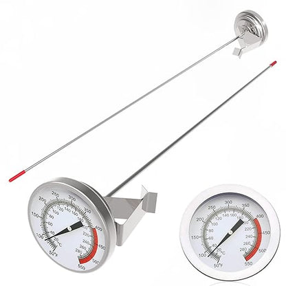Lightbeam 16" Long Stem Deep Fry Thermometer (2 Pack) with Pot Clip, Instant Read 2" Dial Meat BBQ Turkey Thermometer Candy Thermometer for Deep Fry, Turkey, Grill, Candy & Coffee etc