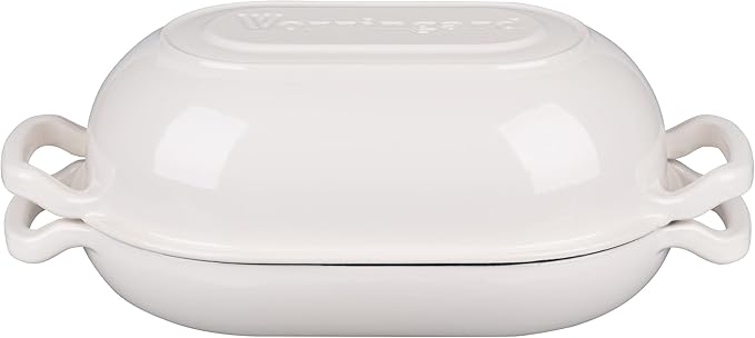 VORRINGARD Enameled Cast Iron Sourdough Bread Oven, Dutch Oven, Loaf Cast Iron Bread Pan for Homemade Bread Baking, Meatloaf Pan with Lid, 5QT, White - Image 7