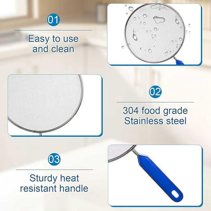 Splatter Screen for Frying Pan, 8 Inch Stainless Steel Small Grease Splatter Guard, Ultra Fine Mesh Prevents for Kitchen Frying Pan Cooking Supplies - Image 3