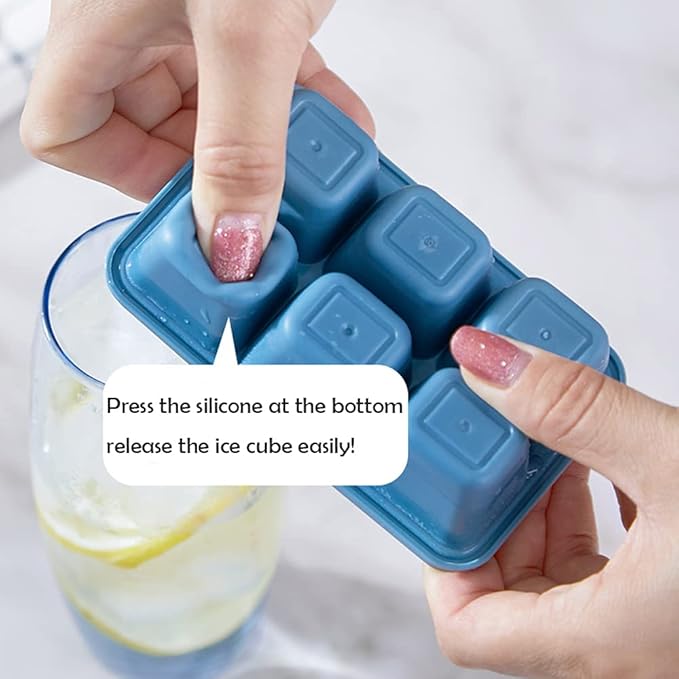 Ice Cube Trays for Freezer 3 Pack - Mini Ice Cube Trays with Lid & Easy-Release Silicone Bottom, Stackable Small Ice Cube Molds for Mini Fridge/Travel/Dorm Freezer - Image 2