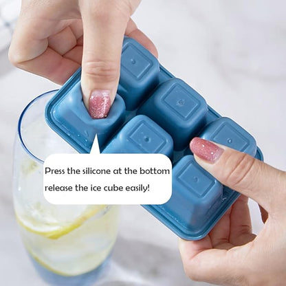 Ice Cube Trays for Freezer 3 Pack - Mini Ice Cube Trays with Lid & Easy-Release Silicone Bottom, Stackable Small Ice Cube Molds for Mini Fridge/Travel/Dorm Freezer - Image 2