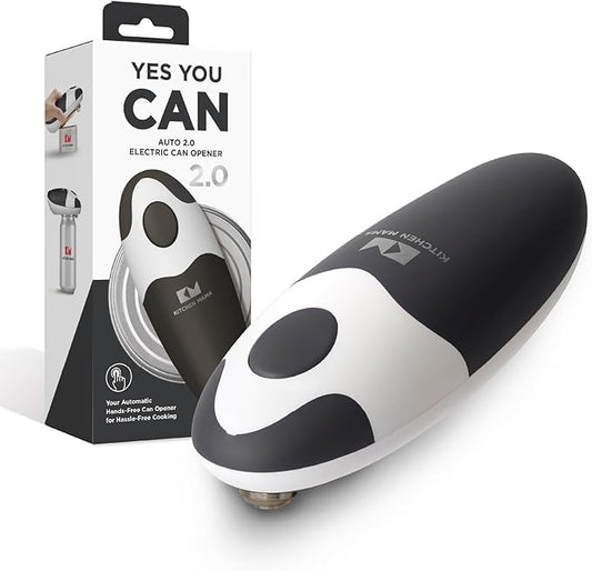 Kitchen Mama Auto 2.0 Electric Can Opener: Blade Opens Almost Any Can Pop or Soda Can - Automatic, Hands Free, Safe, Smooth Edge, Lid Remover, Battery Operated, Cordless, YES YOU CAN (Onyx Mist) by KitchenMama