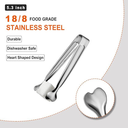 Serving Tongs, Anytrp 12-Packs Stainless Steel Sugar Tong, 5.3inch Small Tongs for Serving Food, Appetizers, Buffets, Coffee Bar, Kitchen, Tea Party, Desserts Party and Ice Bucket - Image 3