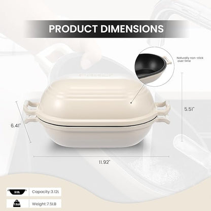 Enameled Cast Iron Dutch Oven for Sourdough Bread Baking,9 x 5-4/5 Inch Oval Cast Iron Bread Pan with Lid,Dutch Oven for Homemade Sourdough Baking,2.8QT Meatloaf Pan,Oven Safe - Image 2