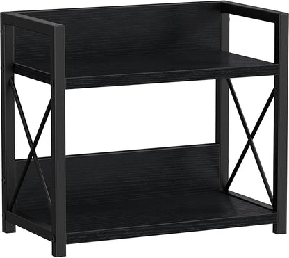 Giikin Kitchen Counter Shelf, 2 Tier Kitchen Spice Rack Organizer for Countertop, Wood Coffee Bar Organizer for Home (Black, S) by Giikin