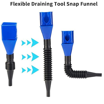 Funnels for Automotive Use,Flexible Draining Tool Snap Funnel,Retractable Automotive Fuel Funnel,Oil Snap for Cars and Motorcycles