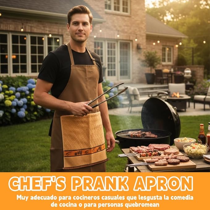 Funny Apron,Chef's Prank Apron,Creative Prank Aprons For Men,Gag Gift Apron,Surprise Hiding In The Pocket Gifts