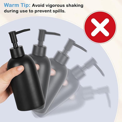 Natheeph 14OZ Ceramic Soap Dispenser Ceramic Soap Pump Dispenser Can Fill Liquid for Bathroom/Kitchen (Black) - Image 7