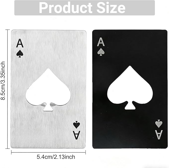 12PCS Poker Card Bottle Openers, Stainless Steel Credit Card Size Beer Bottle Opener, Poker Themed Bottle Can Cap Openers - Image 2