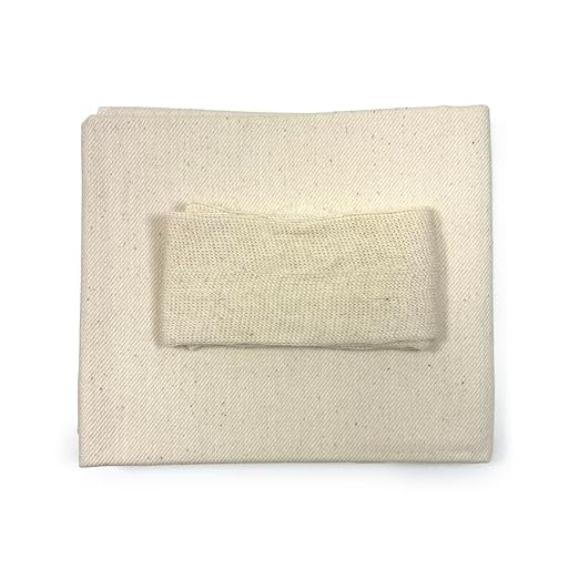 Regency Wraps Natural Pastry Cloth & Rolling Pin Cover Set, 100% Cotton Cloth & Pin Cover for Non-Stick Dough Rolling, 20x24" cloth with Sewn Edges ,15" Rolling Pin Cover
