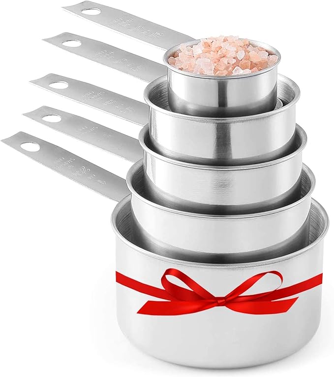 Stainless Steel Measuring Cups, Laxinis world 5 Piece Stackable Measuring Set (1) - Image 2