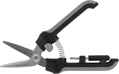 Fiskars Everyday Package Opener, Heavy-Duty Sharp Blades, Clamshell & Zip Tie Cutter, Large, Assorted Colors