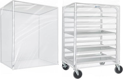 BIEAMA Bun Rack Cover – 10 Tier Commercial Bakers Racks Sheet Pan Rack Cover PVC with 2 Sided Zippers, Clear 27" L x 21" W x 33" H by BIEAMA