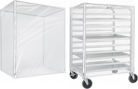 BIEAMA Bun Rack Cover – 10 Tier Commercial Bakers Racks Sheet Pan Rack Cover PVC with 2 Sided Zippers, Clear 27" L x 21" W x 33" H by BIEAMA