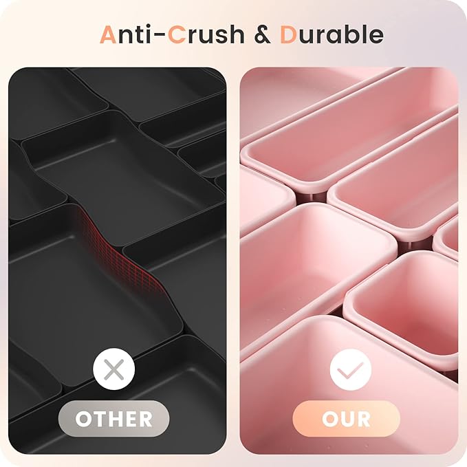 A-LuGei【【5 Size】 Tool Box Organizer Tray Divider Set, 【Pink】 Desk Drawer Organizer, Garage Organization and Storage Toolbox Accessories Rolling Tool Chest Cart Cabinet WorkBench Small Part - Image 5