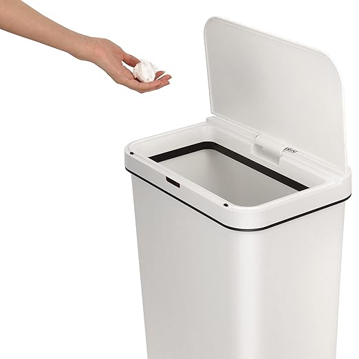 SIMPLI-MAGIC 79502 13 Gallon Touchless Sensor Trash Can, Rectangle Garbage Bin, Perfect for Home, Kitchen, Office, White - Image 4