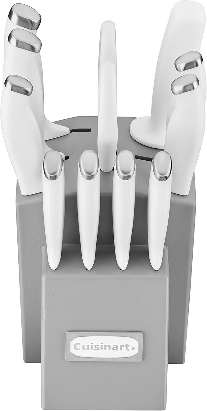 Cuisinart C77SSW-12PG Color Pro Collection 12 Piece Knife Block Set, White with Grey Block by Cuisinart