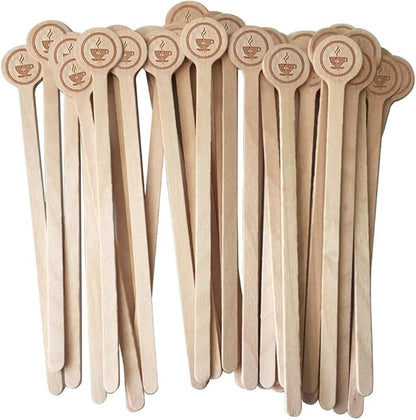Coffee Stirrers Stir Sticks Wooden Beverage Mixer with Round Ends,Disposable Environmentally Friendly Biodegradable Cafe Grade Beverage Stir Sticks for 6 Inch Coffee Milk Cocktail Tea (100) by L7HWDP