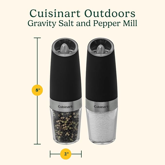 Cuisinart CSS-2424 Gravity Salt and Pepper Spice Mill with Blue LED Light, 2/3 Cup Capacity - Image 2