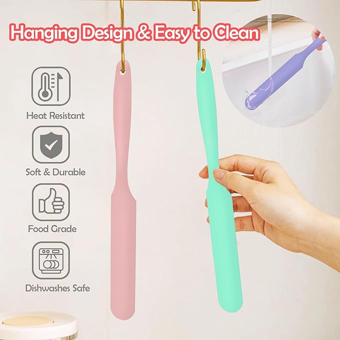 4Pcs Jar Spatula Silicone Long Scraper, Food-grade Cream Spatulas, Heat-Resistant Jam Spreader for Scraping Kitchen Baking Mixing Cake Butter - Image 4