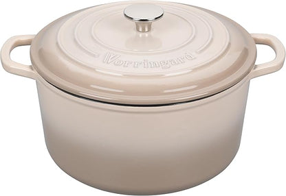 VORRINGARD Enameled Cast Iron Dutch Oven Pot with Lid, for Sourdough Bread Baking, Round Dutch Ovens, 4.5 Quart, Latte by Unknown