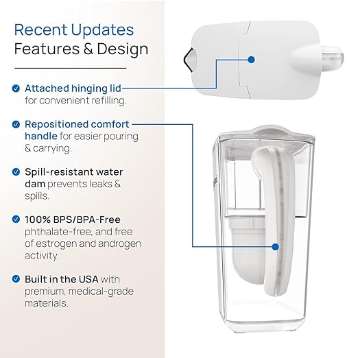 Clearly Filtered No.1 Filtered Water Pitcher/Updated Model/Targets 365+ Contaminants e.g. Fluoride Chlorine PFAS Microplastics Lead Arsenic BPA/BPS Free (Pitcher Includes 1 Filter) - Image 3