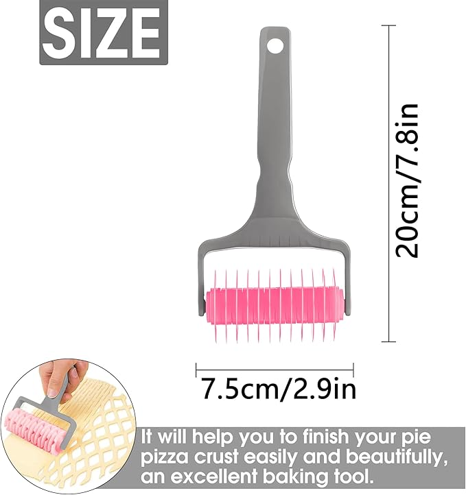 Pastry Lattice Roller Cutter, Pastry Cutter Roller DIY Baking Tool for Dought Cookie Pie, Crust Pastry Wheel for Cutting, Baking & Cooking Tool for Apple Pie Crust or Ravioli Pasta - Image 3