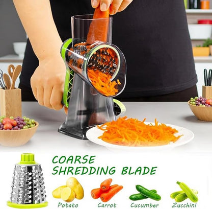 Cheese Grater with Handle, Multifunctional Manual Rotary Cheese Grater - Cheese Shredder Easily Chop Carrots, Potatoes, Vegetables and Fruits and Easy to Clean - Image 3