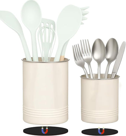 Magnetic RV Utensil Holder - Space-Saving Camper Accessories for RV Kitchen Organization - Strong Magnet Base for Secure Storage, No-Drill Utensil Organizer for Camping & Travel Trailers - 2 Pack