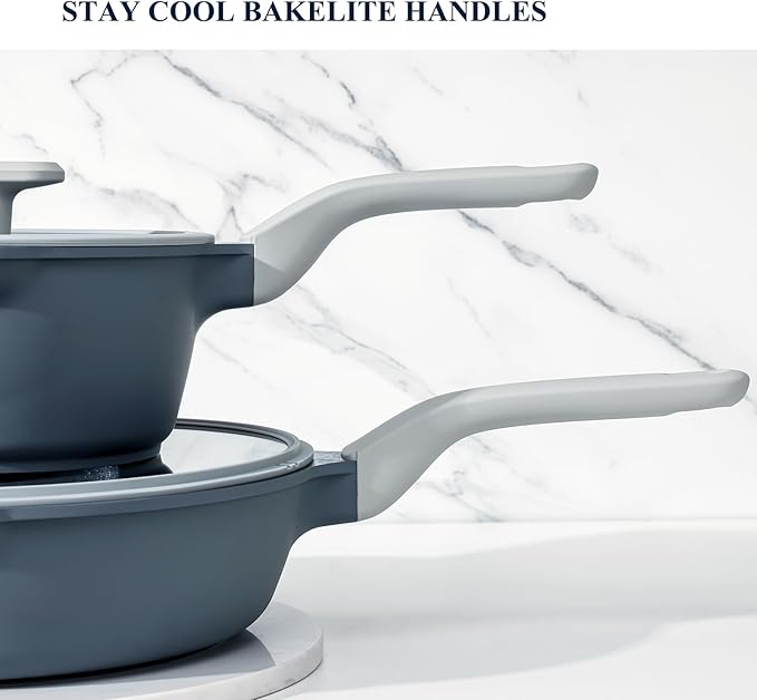 PRICUSIS Nonstick Saucepan with Lid, 2 Quart Ceramic Sauce Pan, Non Toxic Sauce Pot with Pour Spouts for Multipurpose Use, PTFE, PFOA & PFAS Free, Induction Compatible. - Image 6
