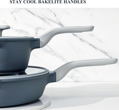 PRICUSIS Nonstick Saucepan with Lid, 2 Quart Ceramic Sauce Pan, Non Toxic Sauce Pot with Pour Spouts for Multipurpose Use, PTFE, PFOA & PFAS Free, Induction Compatible. - Image 6