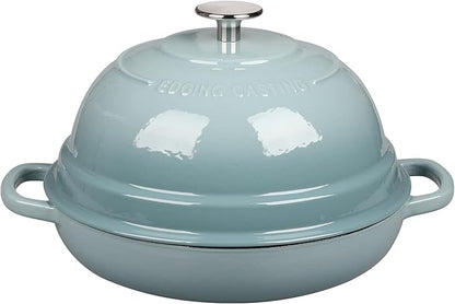 EDGING CASTING Enameled Cast Iron Dutch Oven Pot with Lid, Round Bread Oven for Homemade Sourdough Bread Baking, 6 Quart, Seasalt by EDGINGCOOKWARE