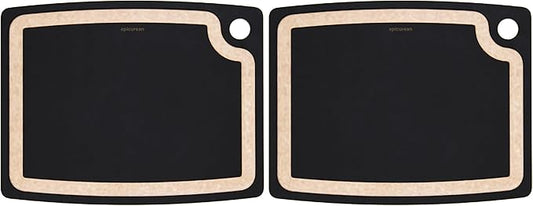 Epicurean Gourmet Series Cutting Board with Juice Groove 14.5-Inch by 11.25-Inch, Slate/Natural | (Pack of 2) by Epicurean